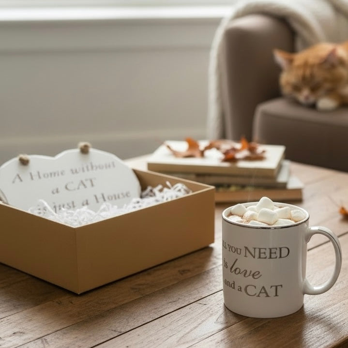 Cat Lovers Plaque & Mug Gift Set