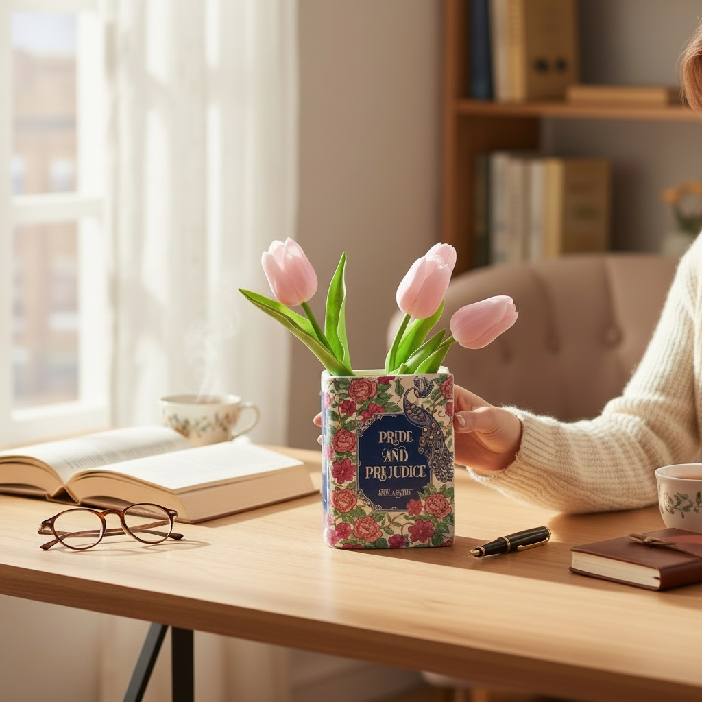 Ceramic Pride & Prejudice Book Vase