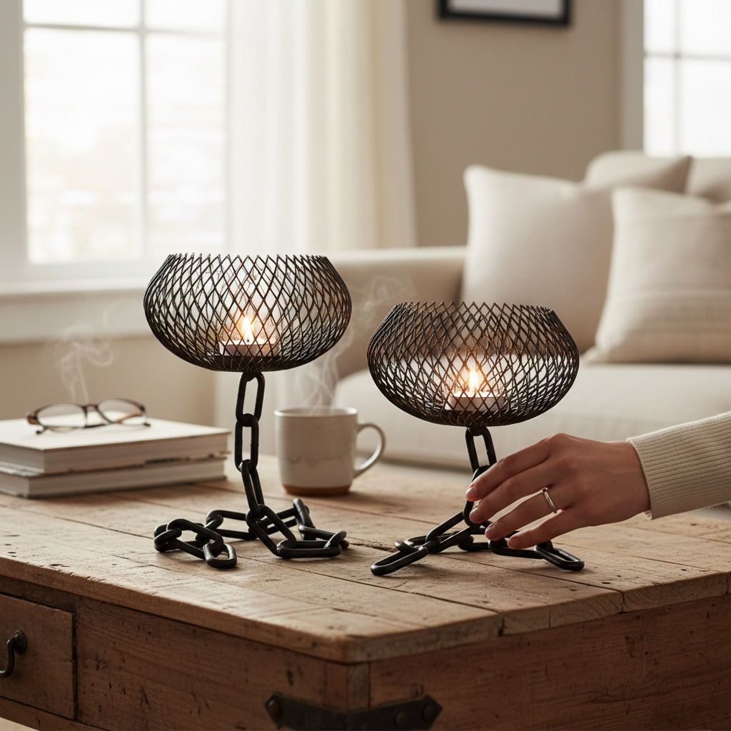 Chain Effect Candle Holders