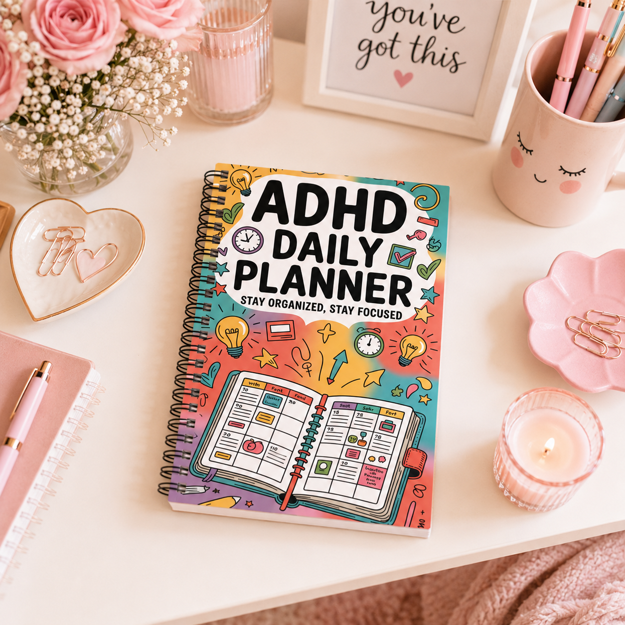 ADHD Plan, Pause, Pamper & Positivity Gift Box for Her