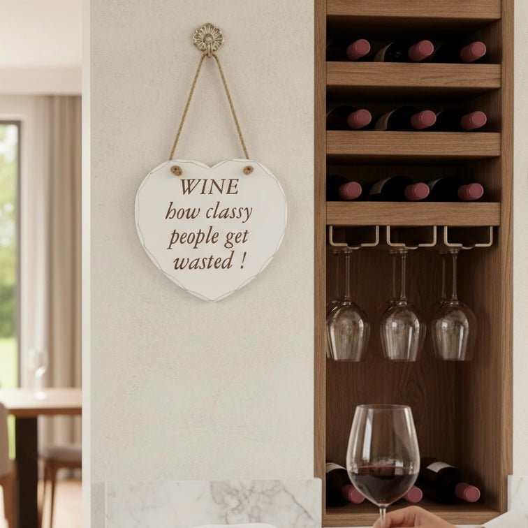 Slogan Wooden Heart Plaque