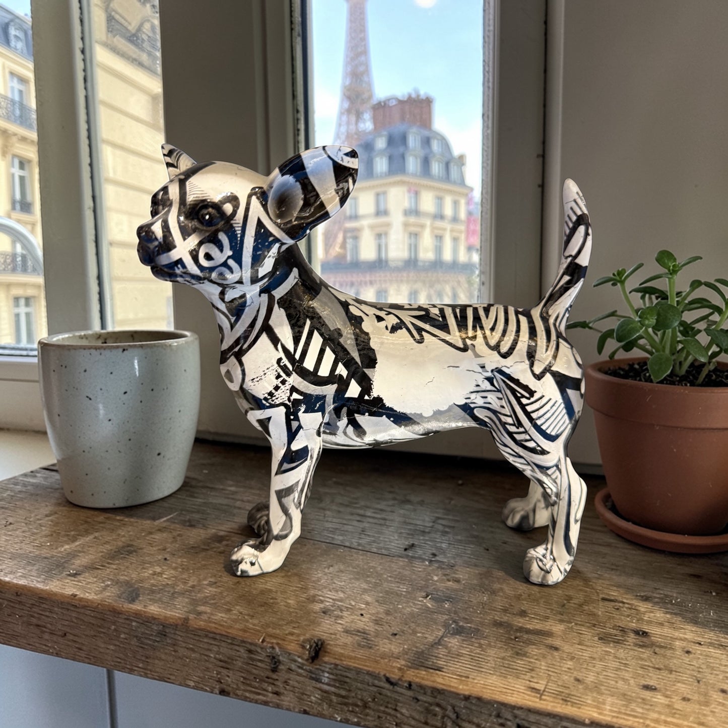 Chihuahua Graffiti Black & White Ornament