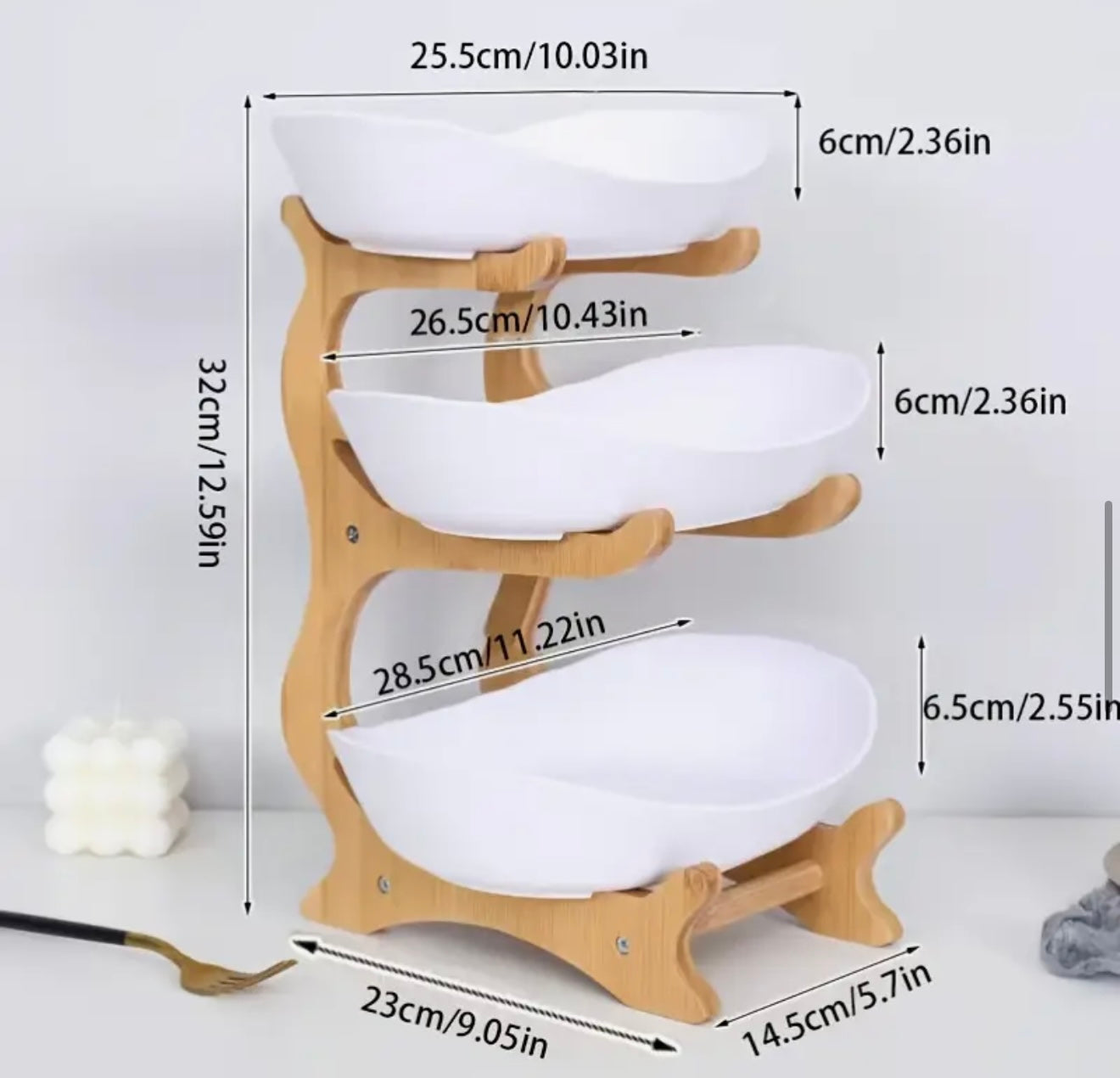 3 Tier Fruit & Snack Bowls