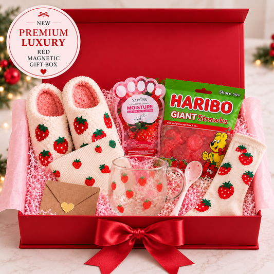 Strawberry Cozy Gift Set – The Ultimate Cute & Luxury Treat Box 🍓✨