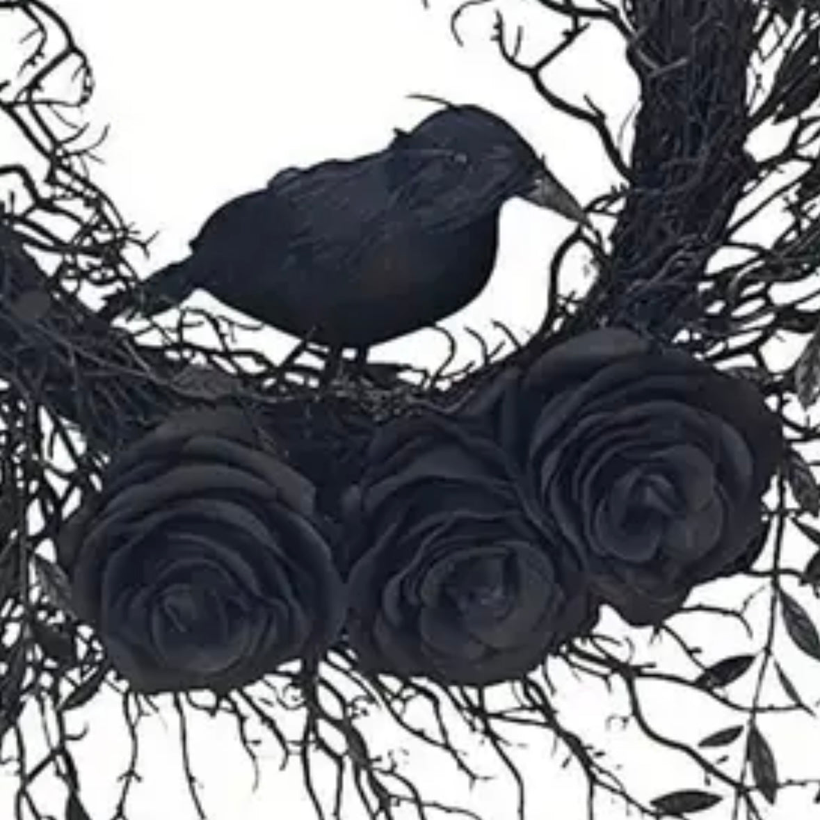 Spooky Raven Halloween Branch Wreath