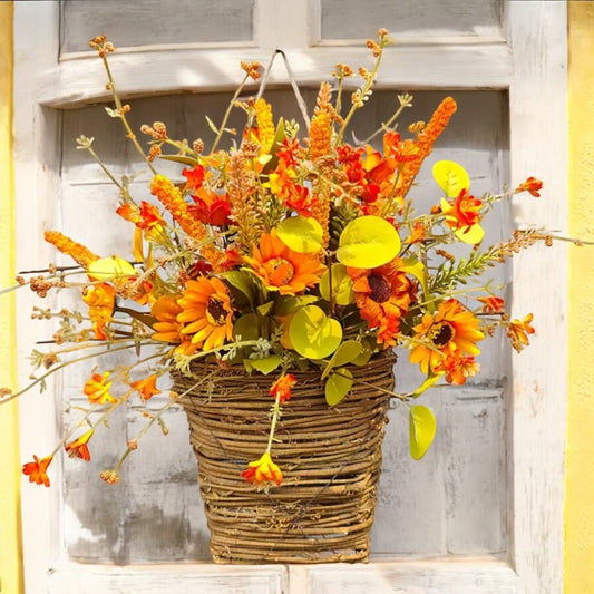 Autumn / Fall Basket Door Wreath