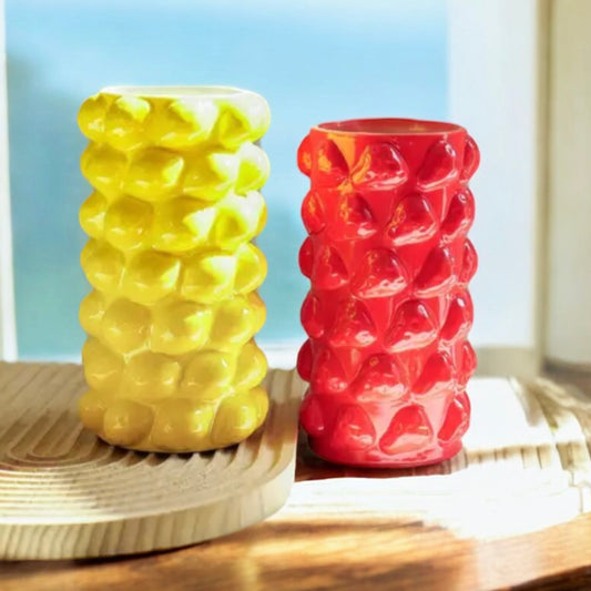 Strawberry & Lemon Ceramic Vase for Home Decor an