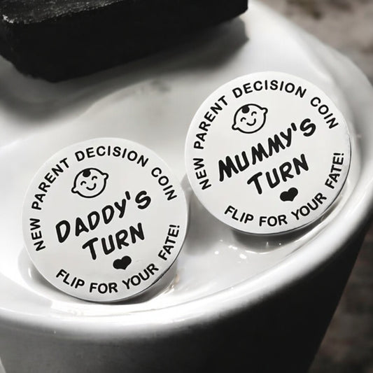 Double Sided New Parent Decision Coin