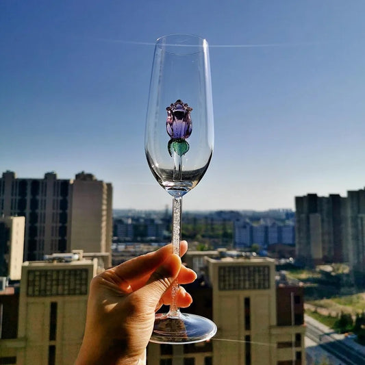 Handmade Rose Champagne Glasses