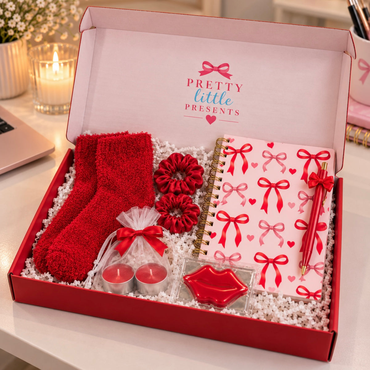 Red Bow Christmas Letterbox Gift Set for Her
