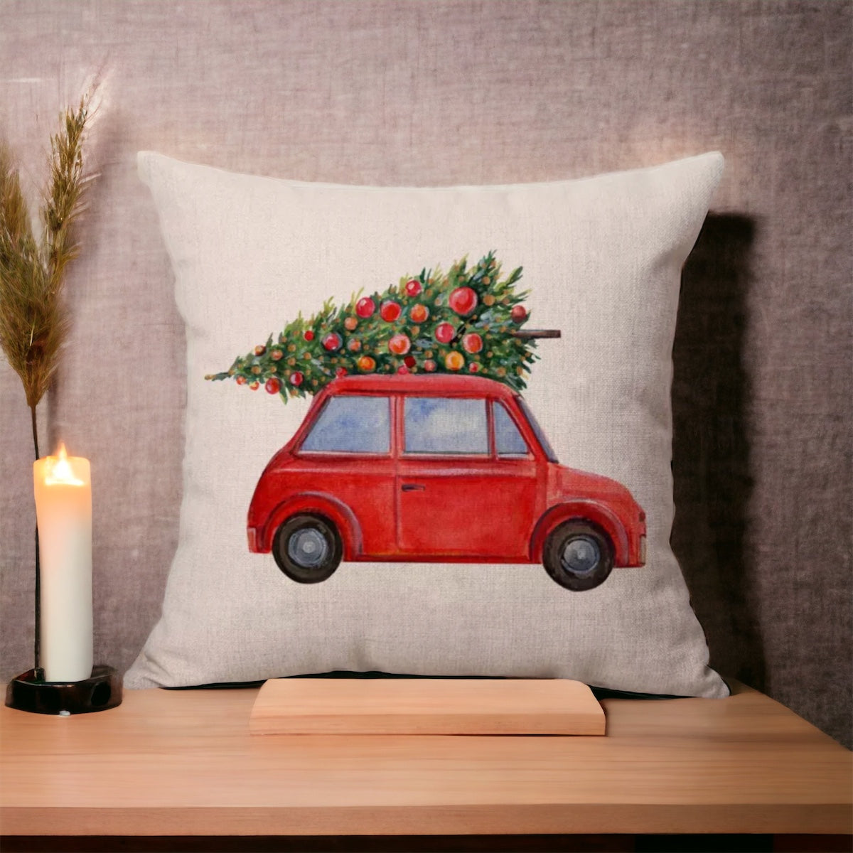 Driving Home For Christmas Cushion