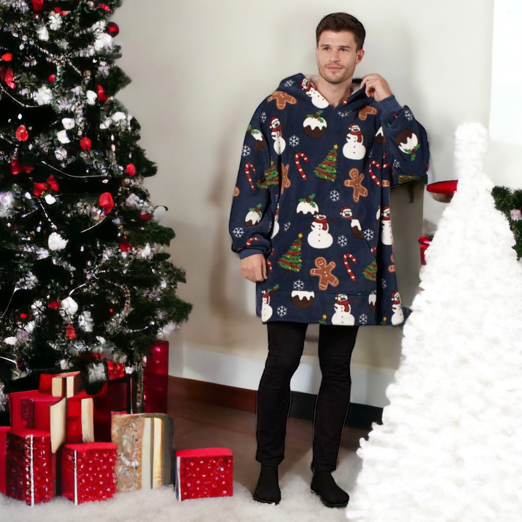 Giant Thick Fluffy Prosecco Hoodie Blanket | Christmas Blanket | Avocado Xmas Gift