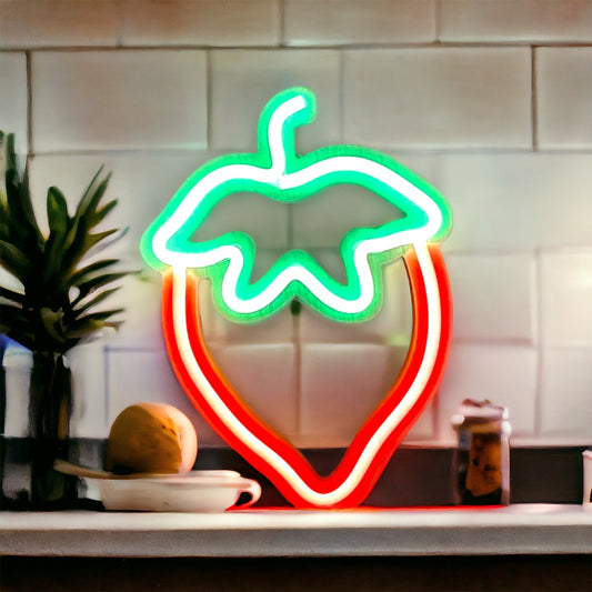 Wall Hanging Neon Strawberry
