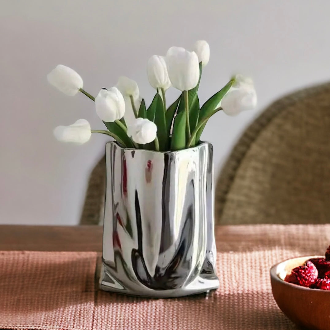 Silver Electroplated Handbag Vase