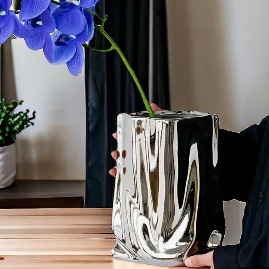 Silver Electroplated Handbag Vase