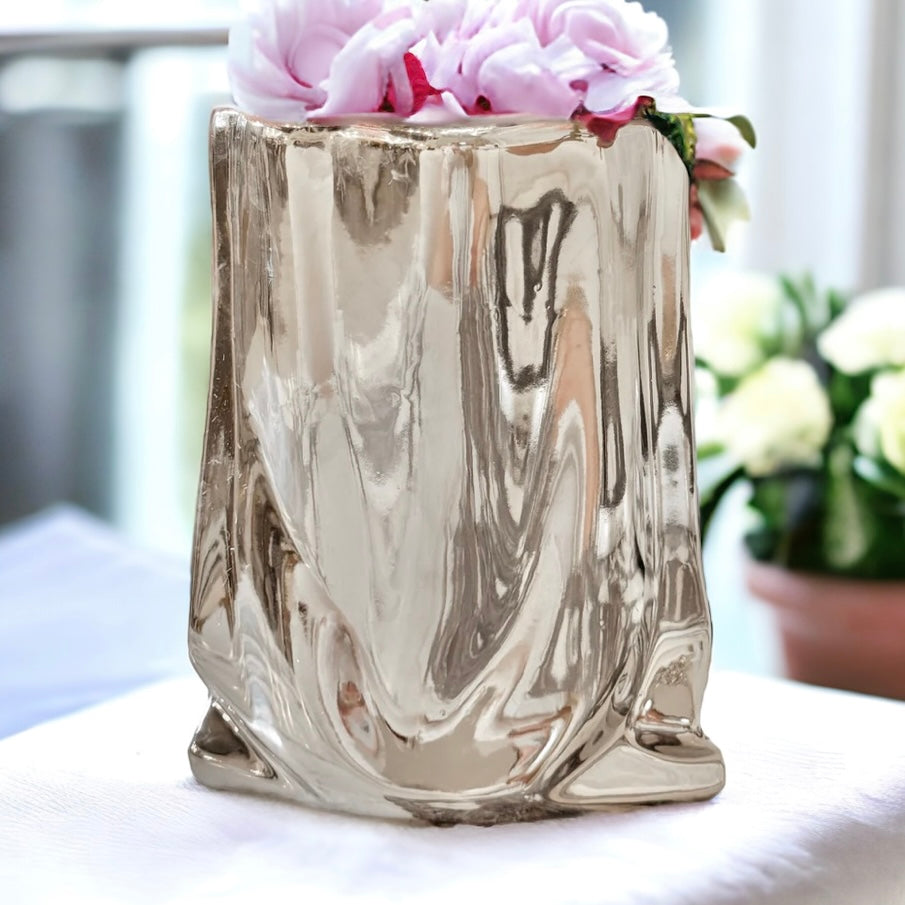 Silver Electroplated Handbag Vase