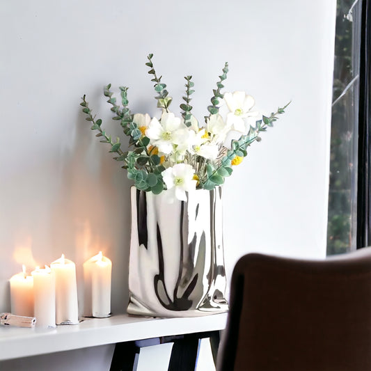 Silver Electroplated Handbag Vase