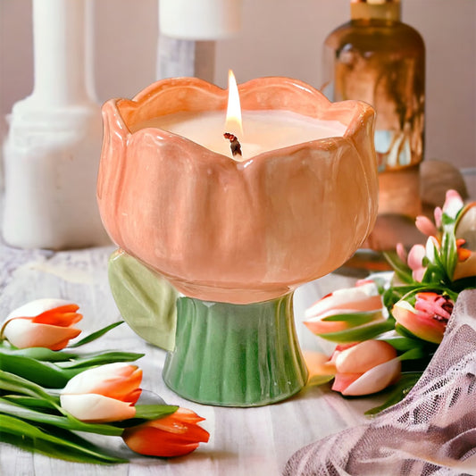 Ćhic & Unique Luxury Ceramic Tulip Candle