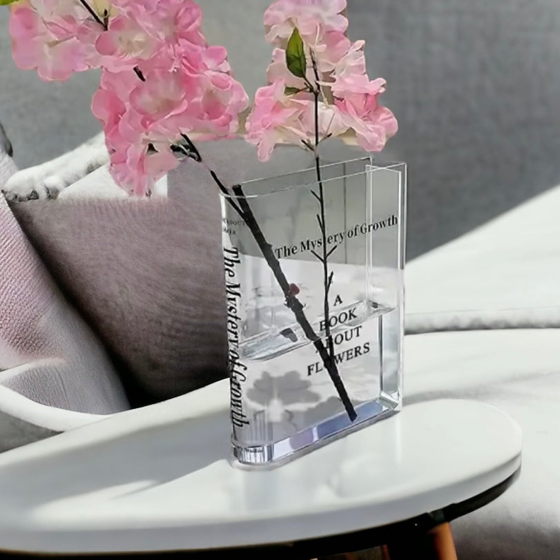 Clear Acrylic Book About Flowers Vase