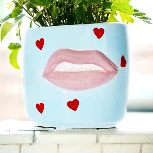Unique Lush Lips Flower Pot Vase