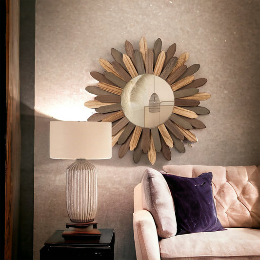 Hand-Crafter Bohemian Wood Mirror