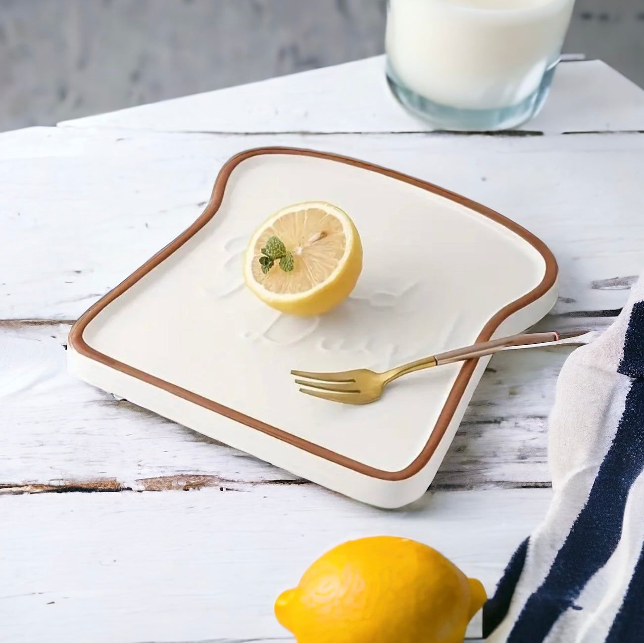 Unique Toast Shape Good Day Plate