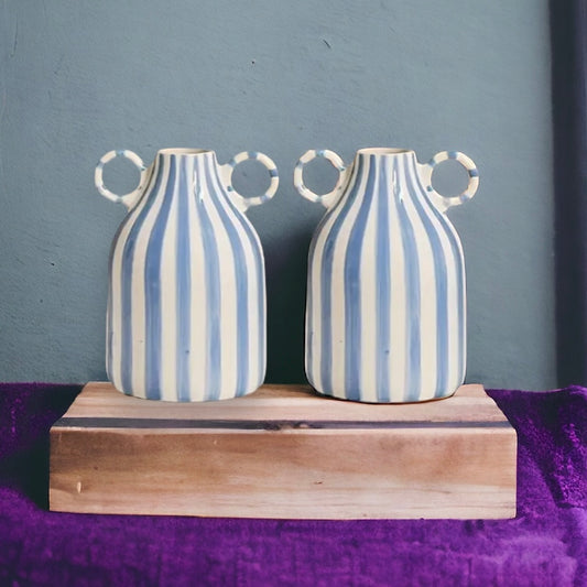Hand-Painted Vase With Double Ear Handles