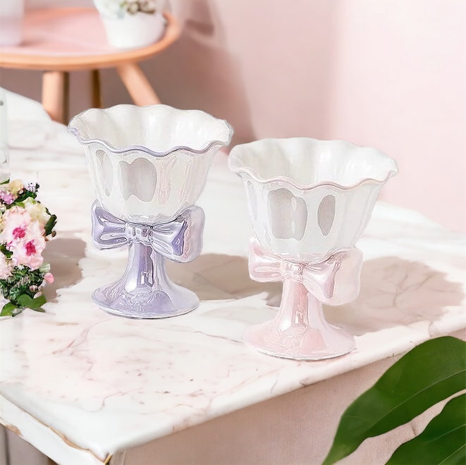 Creative Iridescent Bow Desert Bowls