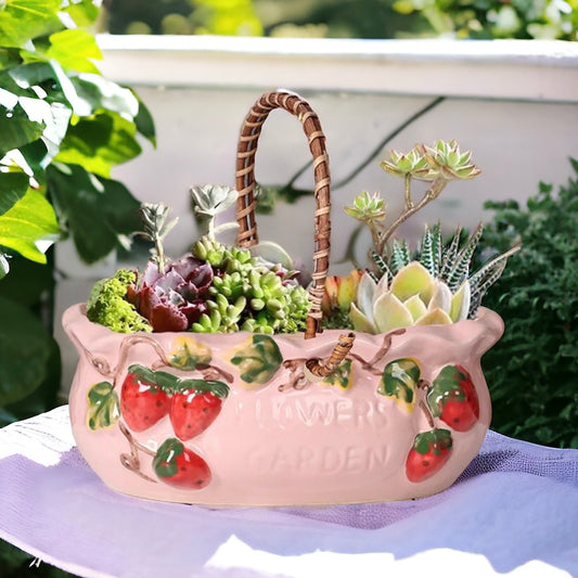 Pink Strawberry Fields Planter Vase