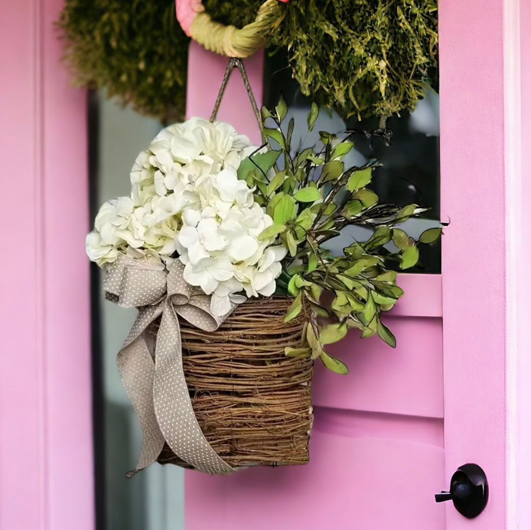 Hydrangea Vine Basket Spring Door Wreath