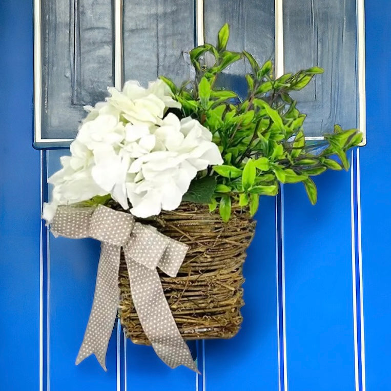 Hydrangea Vine Basket Spring Door Wreath