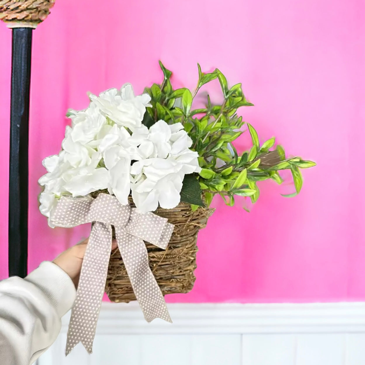 Hydrangea Vine Basket Spring Door Wreath