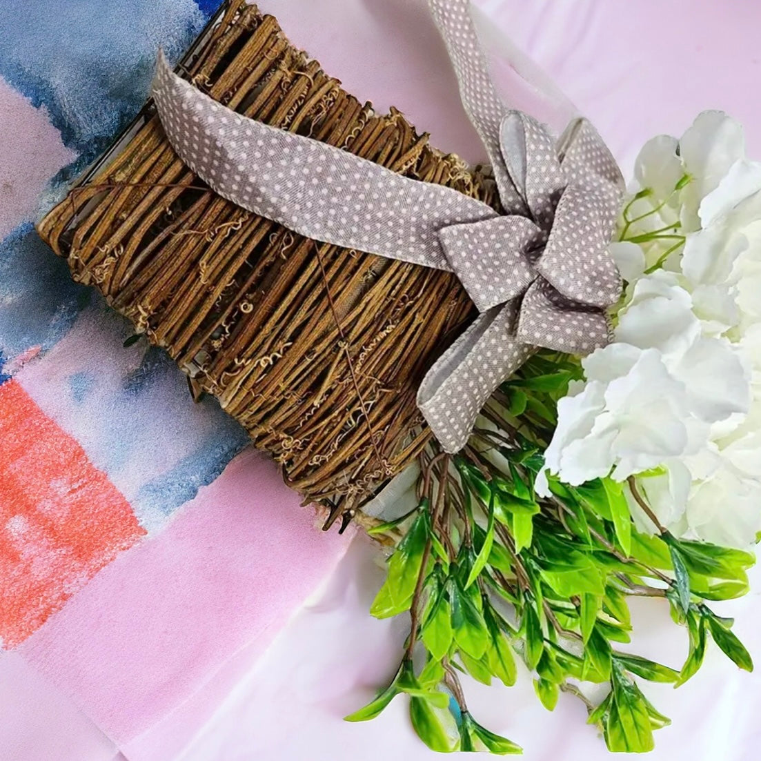 Hydrangea Vine Basket Spring Door Wreath