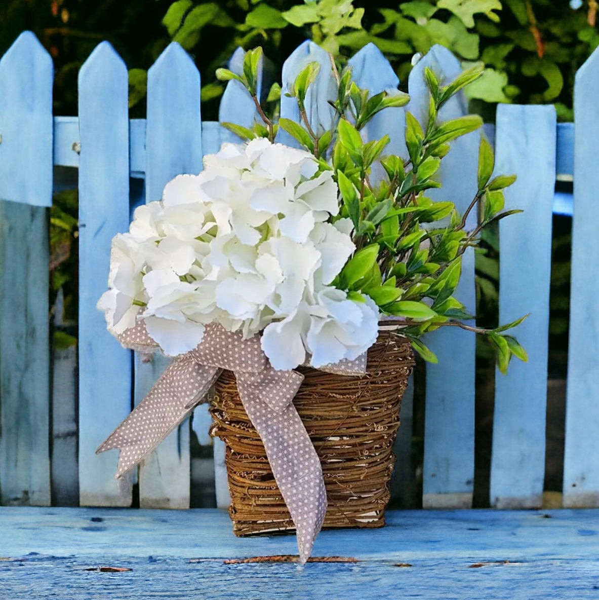 Hydrangea Vine Basket Spring Door Wreath