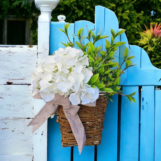 Hydrangea Vine Basket Spring Door Wreath
