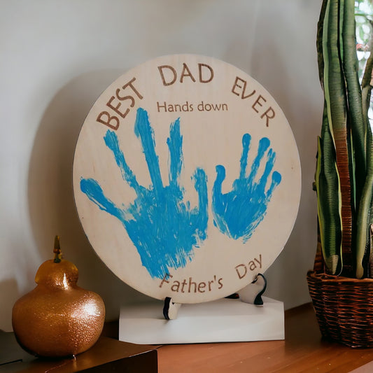 "Best Dad Ever Hands Down" Fathers Day Plaque