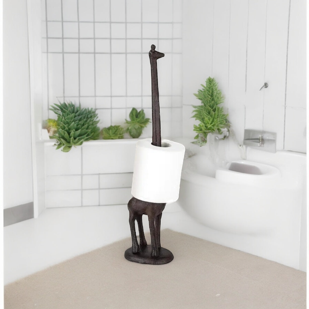 Steel Giraffe Paper Towel Stand
