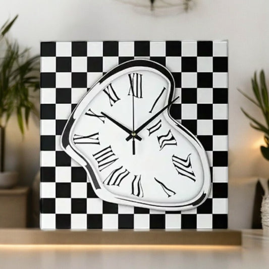 Optical Illusion Chequered Wall Clock