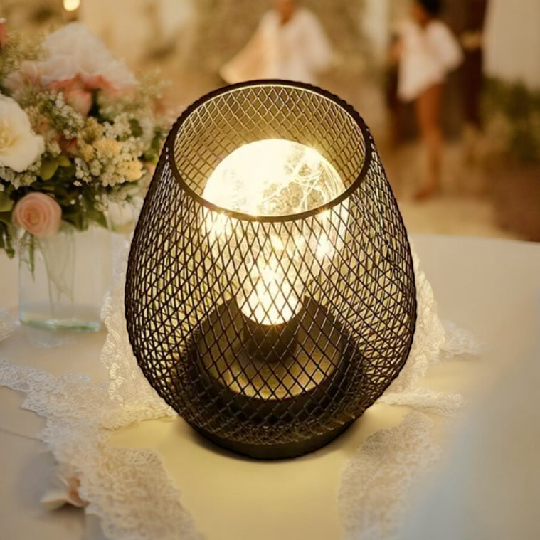 Set Of 2 Steel Battery Operated Lamps