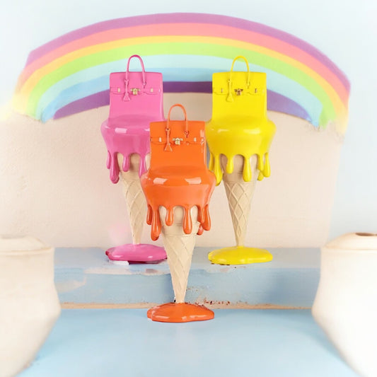 Vibrant Melting Ice Cream Handbag Sculpture