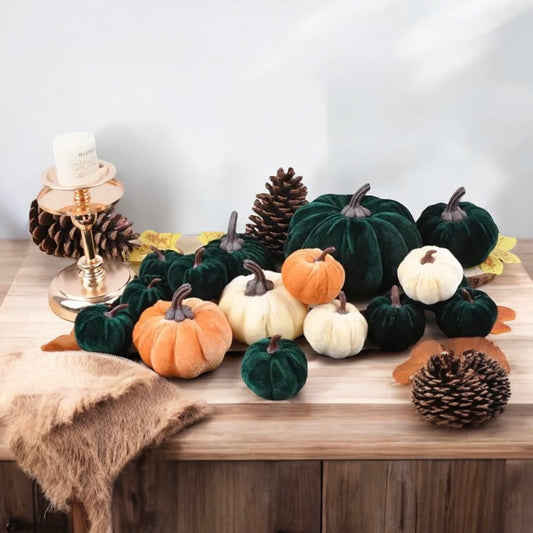 Autumn & Halloween Velvet Pumpkin Set