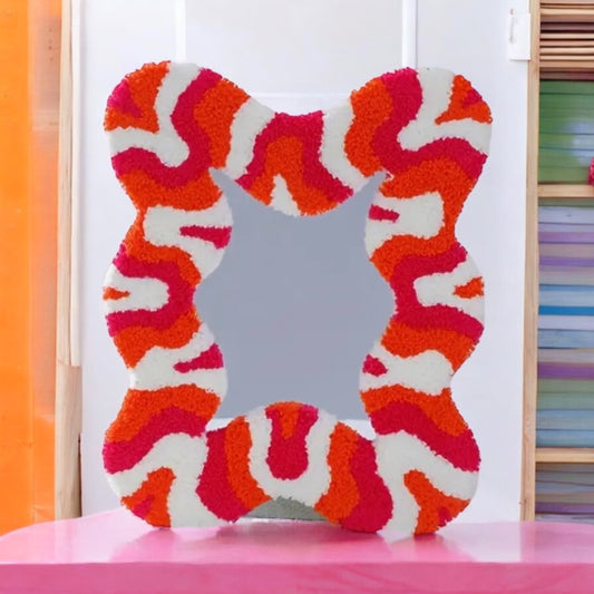 Irregular Shape Pink & Orange Mirror