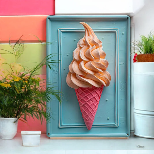 Aluminium Wall Art Ice Cream Cone