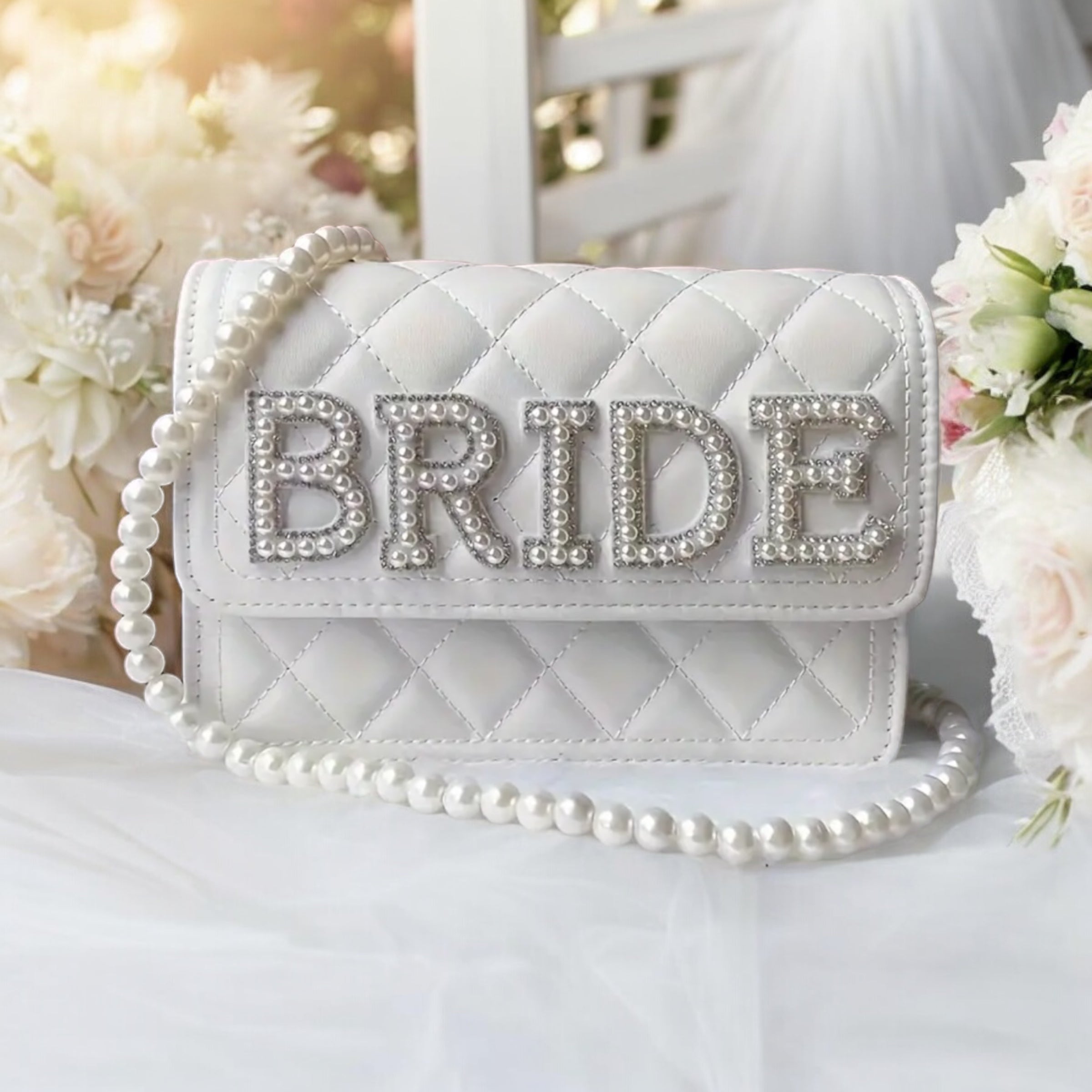 Personalised Quilted Bride Handbag