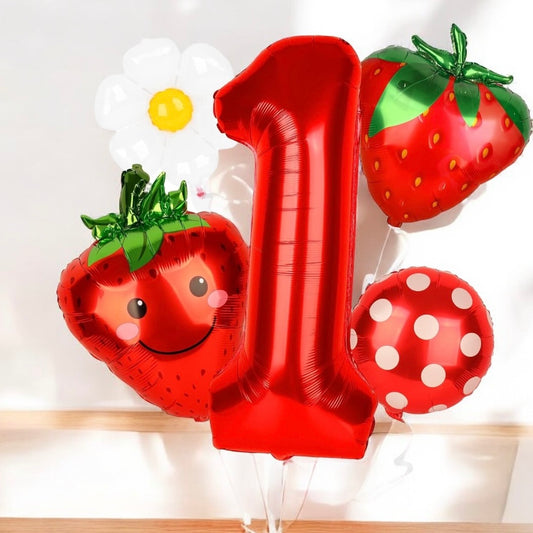 5 Piece Berry 1st Birthday Balloon Set