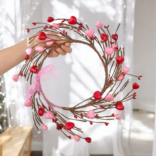 Twig Wreath Adored With Hearts