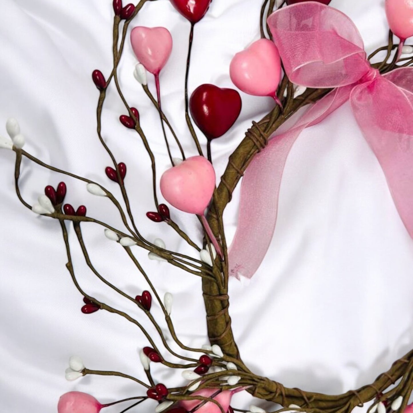 Twig Wreath Adored With Hearts