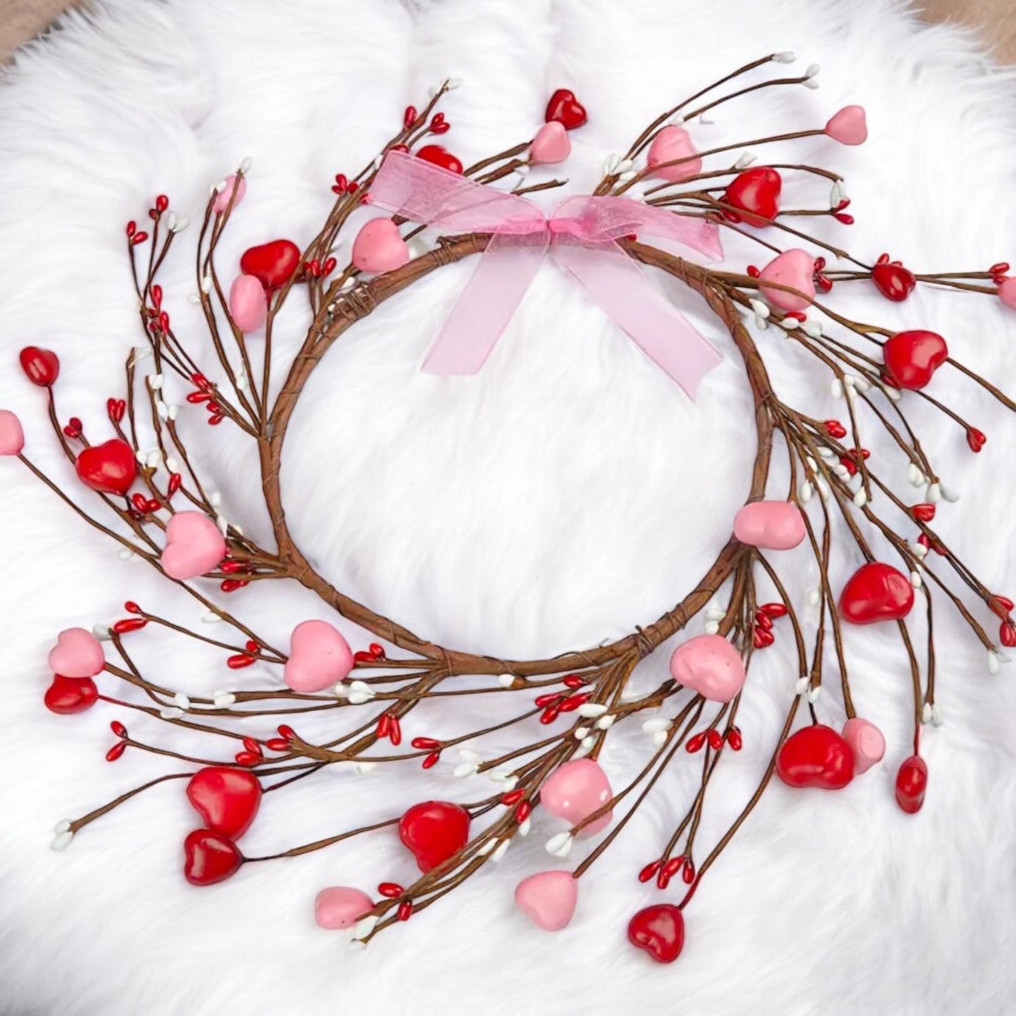 Twig Wreath Adored With Hearts