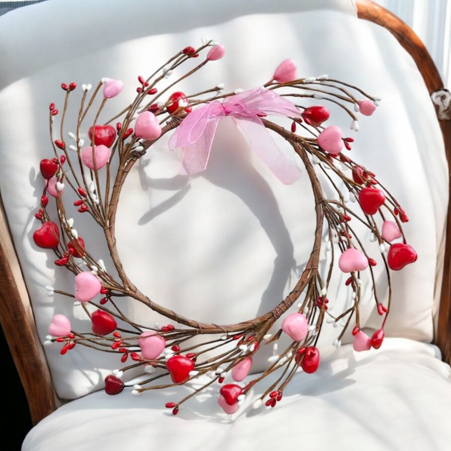 Twig Wreath Adored With Hearts