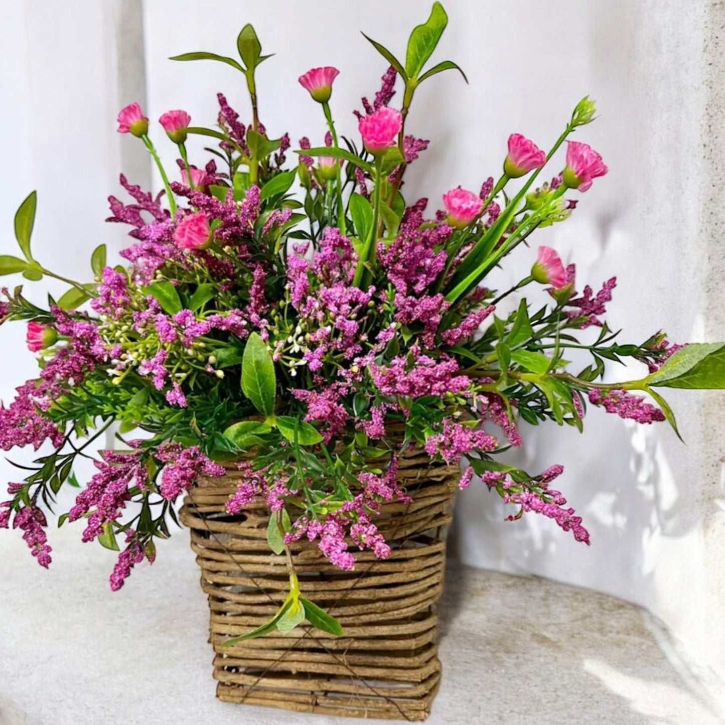 Vermicelli Flower Basket Wreath